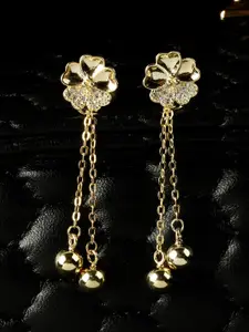 GIVA 925 Sterling Silver 18k Gold Plated Clover Dangle Earrings