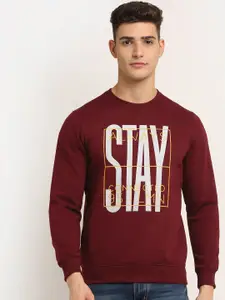 Rodamo Men Maroon Printed Sweatshirt