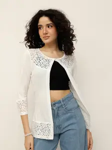 Espresso Women Off White Lace Shrug