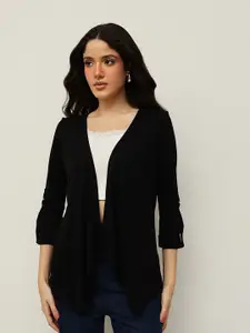 Espresso Women Black Waterfall Shrug