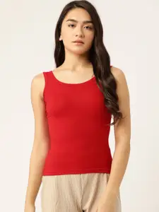 Lady Lyka Women Red Solid Cotton Camisole
