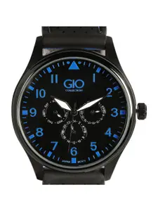 GIO COLLECTION Men Black Dial & Black Straps Analogue Watch G0068-03X