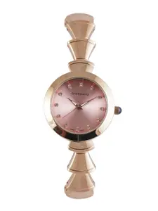 GIORDANO Women Pink & Rose Gold Toned Bracelet Style Straps Analogue Watch R4007-33