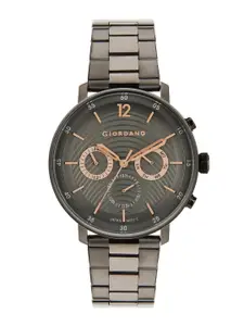 GIORDANO Men Black Stainless Steel Bracelet Style Straps Analogue Watch GD-1062-33