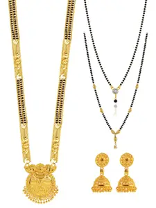 Brandsoon Women Set of 3 Mangal Sutra & Earrings set