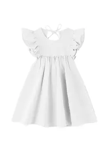 THE BABY ATELIER Girls Off White Solid Nightdress