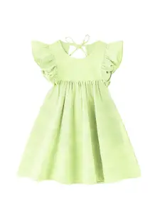 THE BABY ATELIER Girls Green Pure Cotton Nightdress