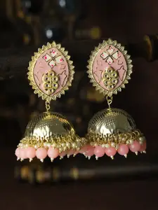 Priyaasi Gold-Toned Dome Shaped Jhumkas Earrings