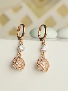 Priyaasi Rose Gold Floral Drop Earrings