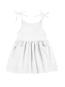 THE BABY ATELIER THE BABY ATELIER Girls White Solid Organic Cotton Nightdress
