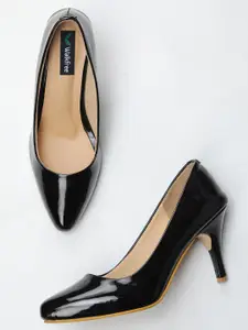Walkfree Black Slim Heels Pumps
