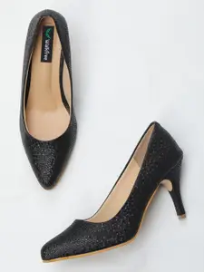 Walkfree Women Black Embellished Pumps