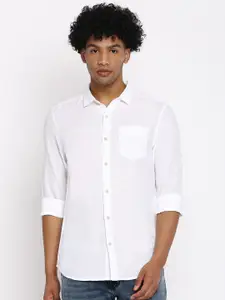 Wrangler Men White Classic Casual Shirt