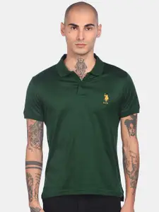 U.S. Polo Assn. Men Green Polo Collar T-shirt