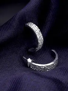 TRISHONA Silver-Toned Contemporary Hoop Earrings