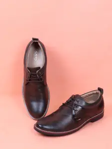 FAUSTO Men Brown Solid Formal Derbys