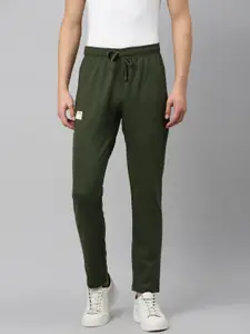 Hubberholme Men Olive Green Solid Regular Fit Track Pants