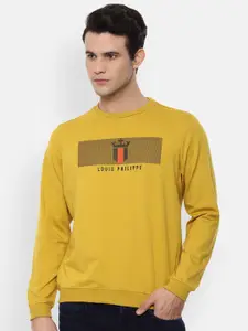 Louis Philippe Sport Men Yellow Brand Logo Printed Sweatshirt