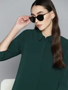 Harvard Women Green Solid Casual Shirt