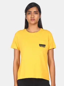 Flying Machine Women Yellow T-shirt