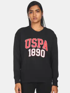 U.S. Polo Assn. U S Polo Assn Women Black Printed Sweatshirt