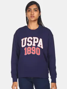 U.S. Polo Assn. U S Polo Assn Women Blue Printed Sweatshirt