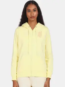 U.S. Polo Assn. U S Polo Assn Women Yellow Front Open Sweatshirt
