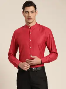 SOJANYA Men Maroon Classic Regular Fit Cotton Formal Shirt