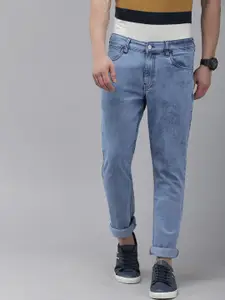 French Connection Men Blue Slim Fit Heavy Fade Stretchable Jeans