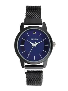 FLUID Men Blue Dial & Black Bracelet Style Straps Analogue Watch FL-819L-BL01