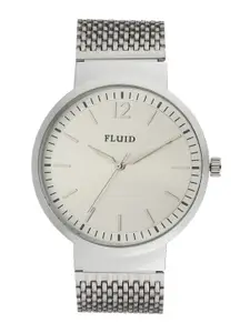 FLUID Men Silver-Toned Dial & Silver Toned Bracelet Style Straps Analogue Watch FL-813G-SL01