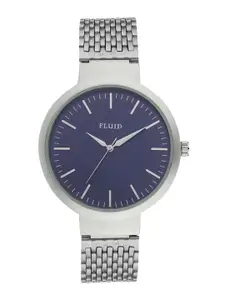 FLUID Women Blue Dial & Silver Toned Bracelet Style Straps Analogue Watch FL-810L-BL01