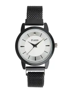 FLUID Men White Dial & Black Bracelet Style Straps Analogue Watch FL-818L-WH01