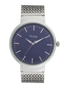 FLUID Men Blue Dial & Silver Toned Bracelet Style Straps Analogue Watch - FL-810G-BL01