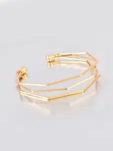 Yellow Chimes Women Gold-Toned Gold-Plated Cuff Bracelet