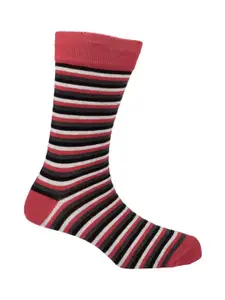 The Tie Hub Men Red & Grey Striped Above Ankle-Length Socks