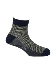The Tie Hub Green & Navy Blue Ankle Length Socks