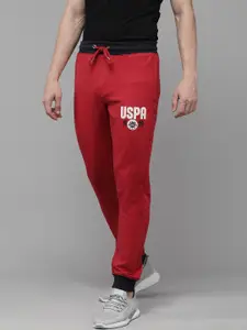 U.S. Polo Assn. Denim Co. Red Solid Slim Fit Joggers