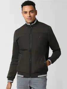 Peter England Casuals Men Olive Green Bomber Jacket