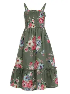 A Little Fable Green Floral Maxi Dress