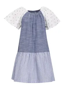 A Little Fable Blue Striped A-Line Dress