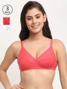 Friskers Pack of 3 Red & White Everyday Bra