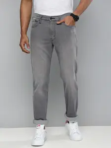 Levis Men Grey Slim Fit Mid-Rise Light Fade Jeans