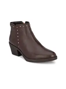 CARLO ROMANO BY WASAN SHOES Women Brown Leather Flat Boots