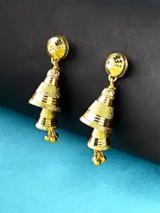 Studio Voylla Gold-Toned Dome Shaped Drop Earrings