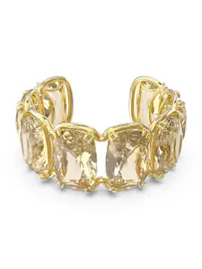 SWAROVSKI Women Gold-Toned Crystals Gold-Plated Cuff Bracelet