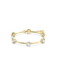 SWAROVSKI Women White Crystals Gold-Plated Cuff Bracelet