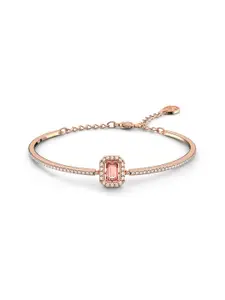 SWAROVSKI Women Rose Crystals Rose Gold-Plated Bangle-Style Bracelet