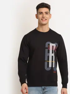 Rodamo Men Black Printed Sweatshirt