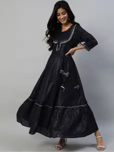 Anubhutee Striped Ethnic Maxi Dress